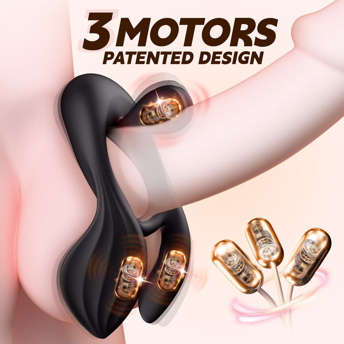 3 Motors Penis Ring-Vibraing
