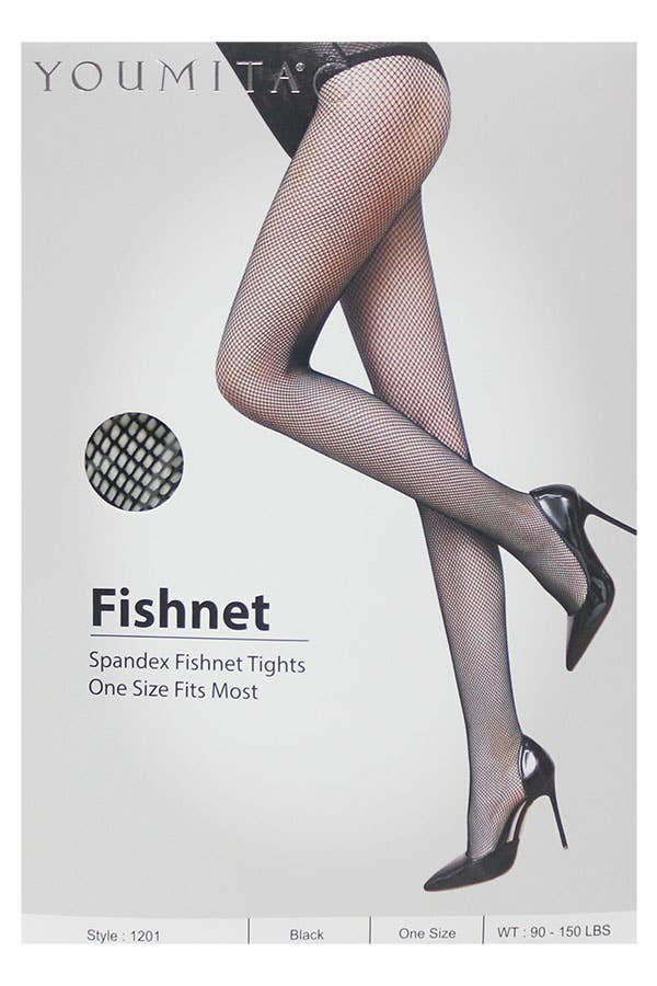 Spandex Fishnet Tights - 1201-HSY-ONE-6: Black / Regular
