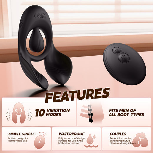 3 Motors Penis Ring-Vibraing
