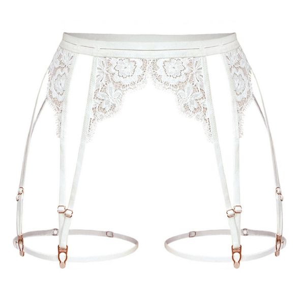 Frisson Lace Garters Crystal: Crystal